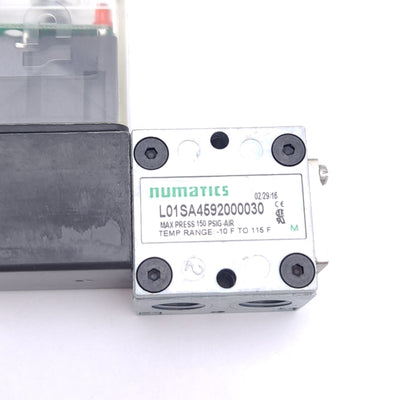 New Numatics L01SA4592000030 Solenoid Valve, 4/2 Way, 1/8 NPTF, 110VAC Coil, 150 psi