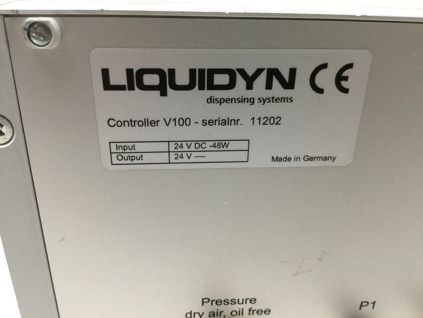 Used Nordson V100 Liquidyn Pneumatic Fluid Dispensing Jetting Valve Controller 24VDC