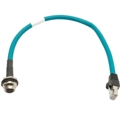 New Lumberg Automation 0985 656 104/0.3M Cordset M12 8-Pin Male to RJ45, 24AWG, 0.3m