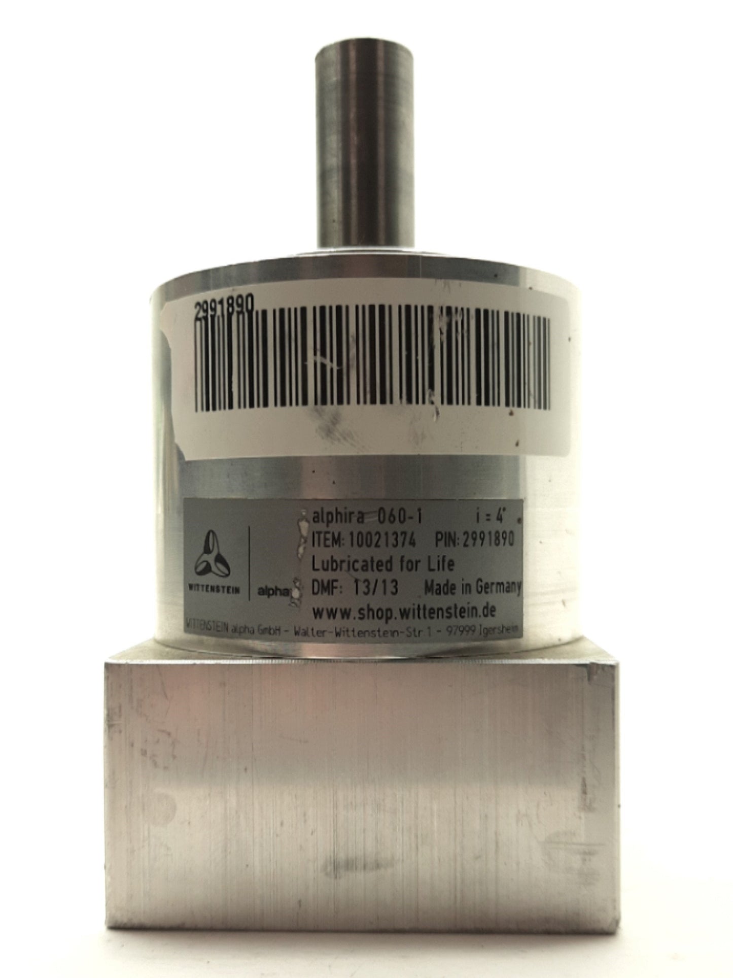 Used Wittenstein Alpha 10021374 alphira 060-1 Planetary Gearhead 4:1 16Nm 60mm Frame