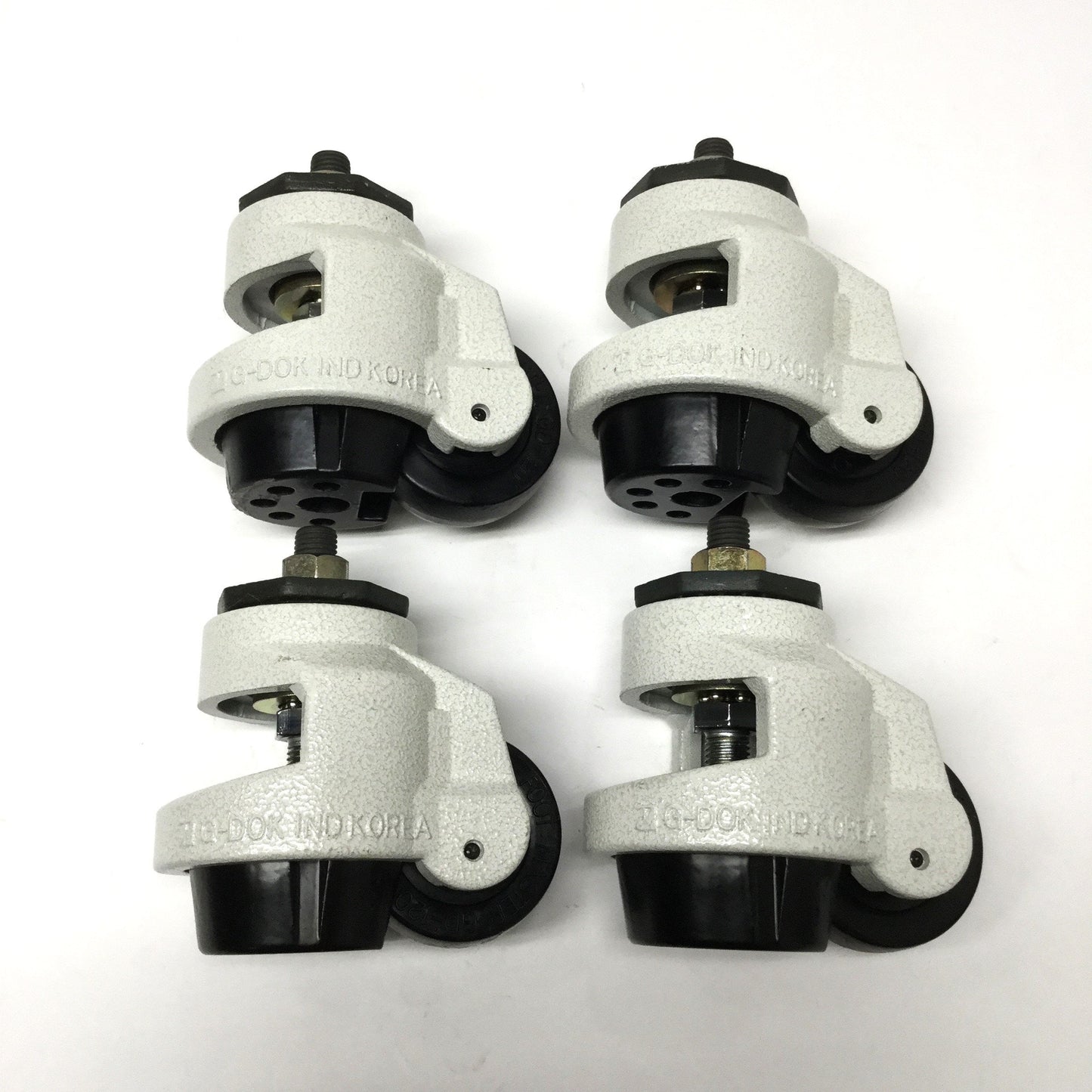 Used Lot of 4 Footmaster GD-120-S-NYN Leveling Swivel Nylon Wheel Casters, M16 Stem