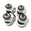 Used Lot of 4 Footmaster GD-120-S-NYN Leveling Swivel Nylon Wheel Casters, M16 Stem