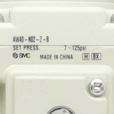 New SMC AW40-N02-Z-B Filter Regulator, 7-125psi, 5µm Filtration, 1/4in Female NPT