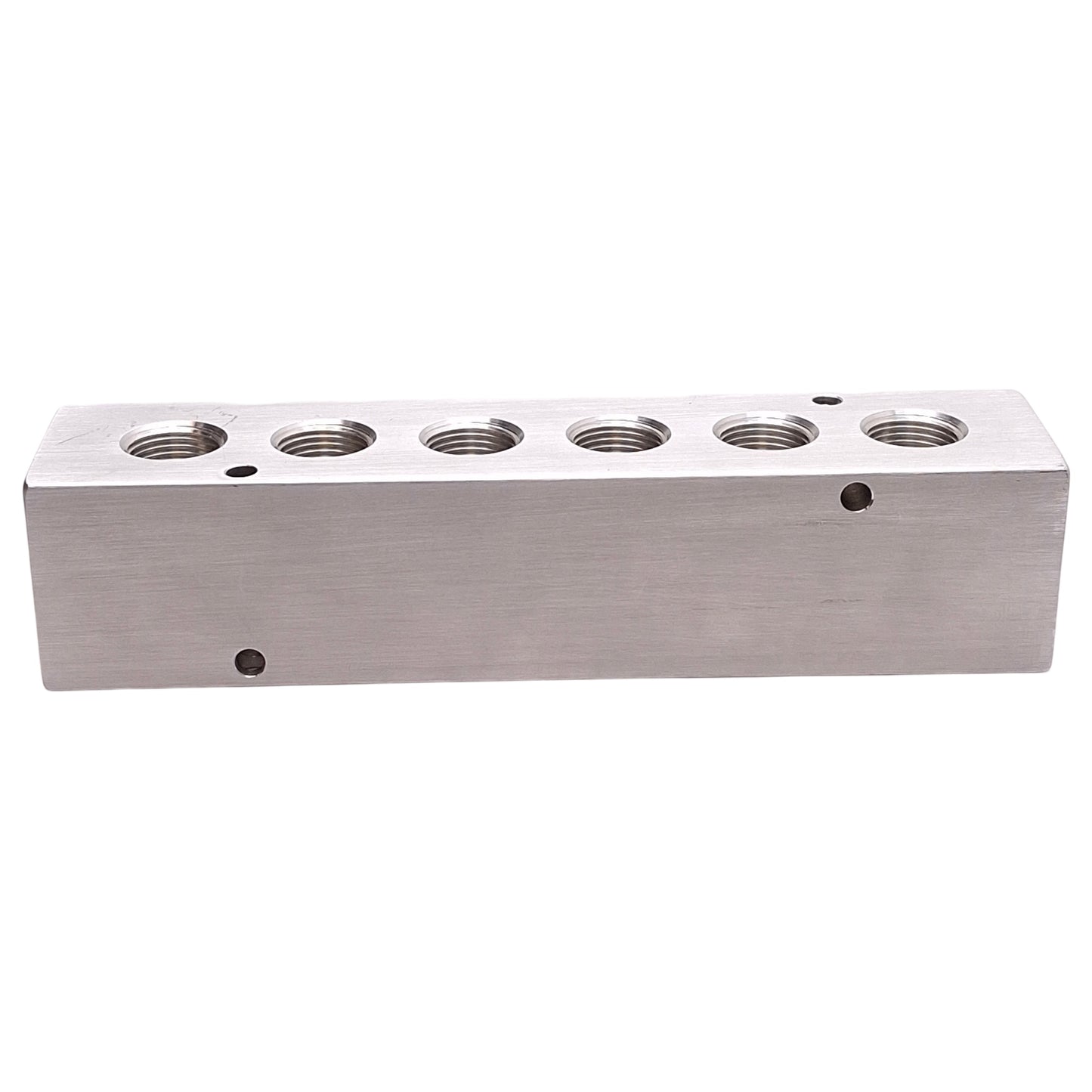 New – Open box Pneumadyne M30-375-6-90 Aluminum Manifold, 6-Station, 1/2in & 3/8in NPT Ports