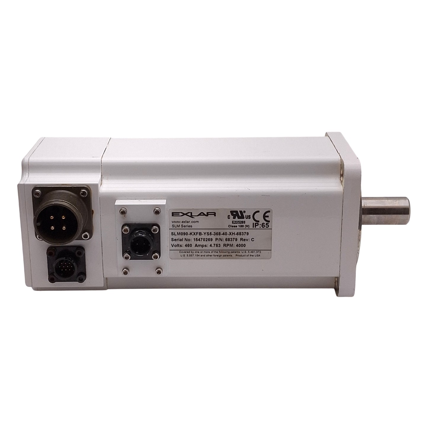 Used Exlar SLM090-KXFB-YS5-368-40-XH-68379 Servo Motor w/ Brake, 460VAC 4.8A, 4000RPM