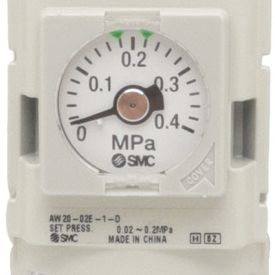 New SMC AW20-02E-1-D Filter Regulator, 0.02-0.2MPa Set, 5µm Filtration, 1/4in Rc