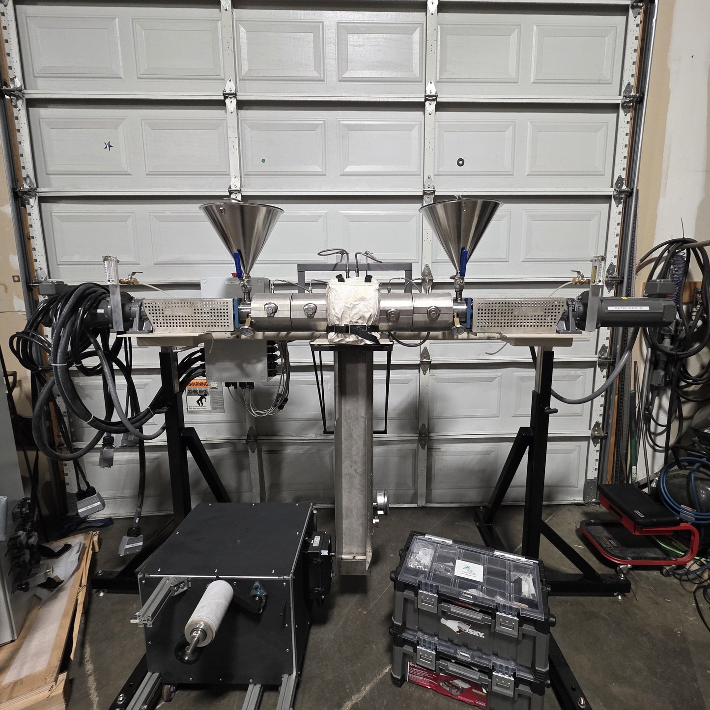 Used Hills Inc LBS-100 Lab Scale Bicomponent Extruder Fed Spinning Machine 0.2-2kg/hr