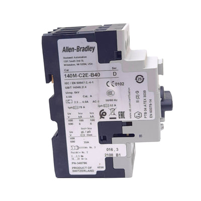 New Allen Bradley 140M-C2E-B40 Motor Circuit Breaker, 3-Pole, 2.5-4.0A 600VAC, DIN
