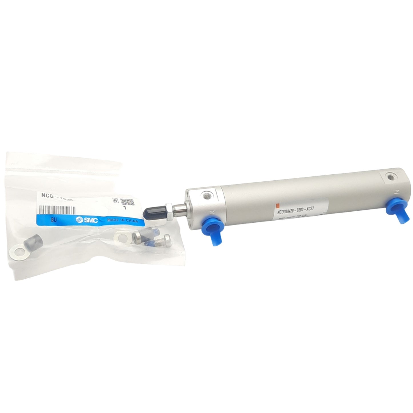 New SMC NCDGUN20-0300-XC37 Pneumatic Cylinder, ø3/4" Bore, 3" Stroke, 1/8NPT, 1.0MPa