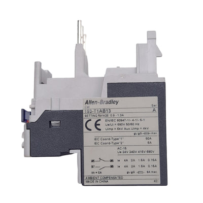 New Allen Bradley 193-T1AB13 Thermal Overload Relay, 0.9-1.3A, 1 NO 1 NC, 690VAC