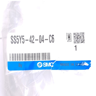 New SMC SS5Y5-42-04-C6 Pneumatic Manifold Base, 4-Station, ø6mm One-Touch, 1.0 MPa