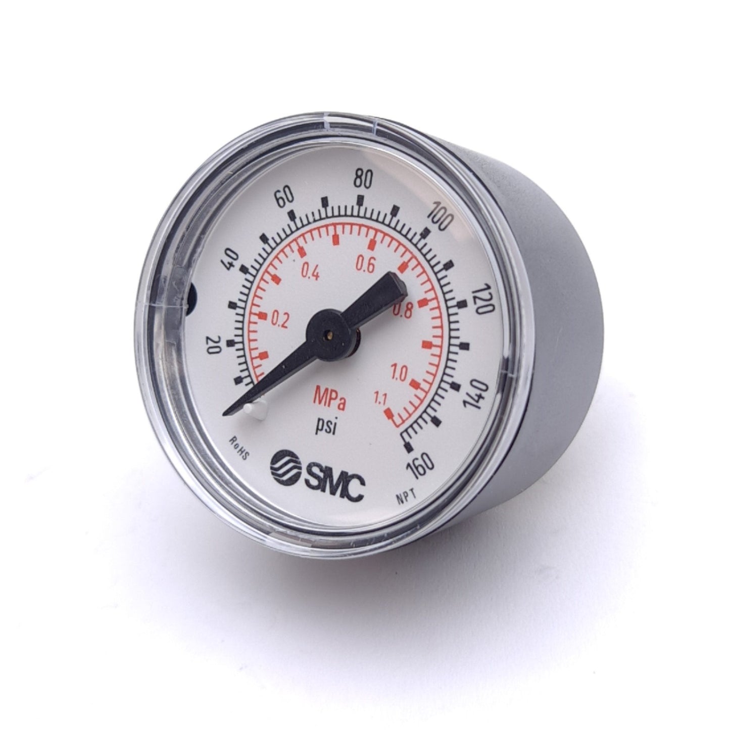 New Lot of 3 SMC K40-MP1.0-N01MS Pressure Gauges, ø40mm, 1/8 NPT, 1.1MPa/160psi