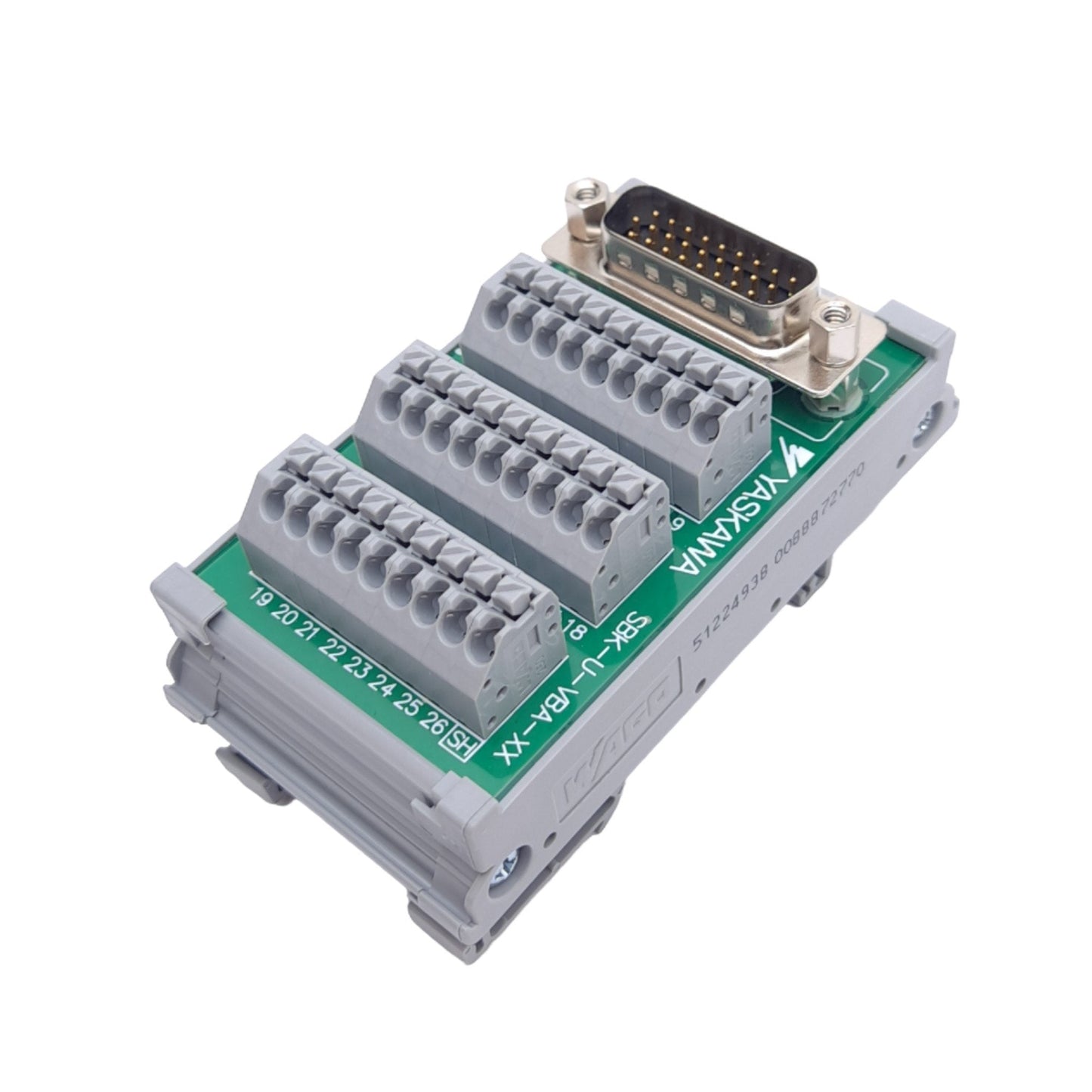 New – Open box Yaskawa SBK-U-VBA Breakout Board, DB26M to 27 Position Terminal, for JEPMC-IO