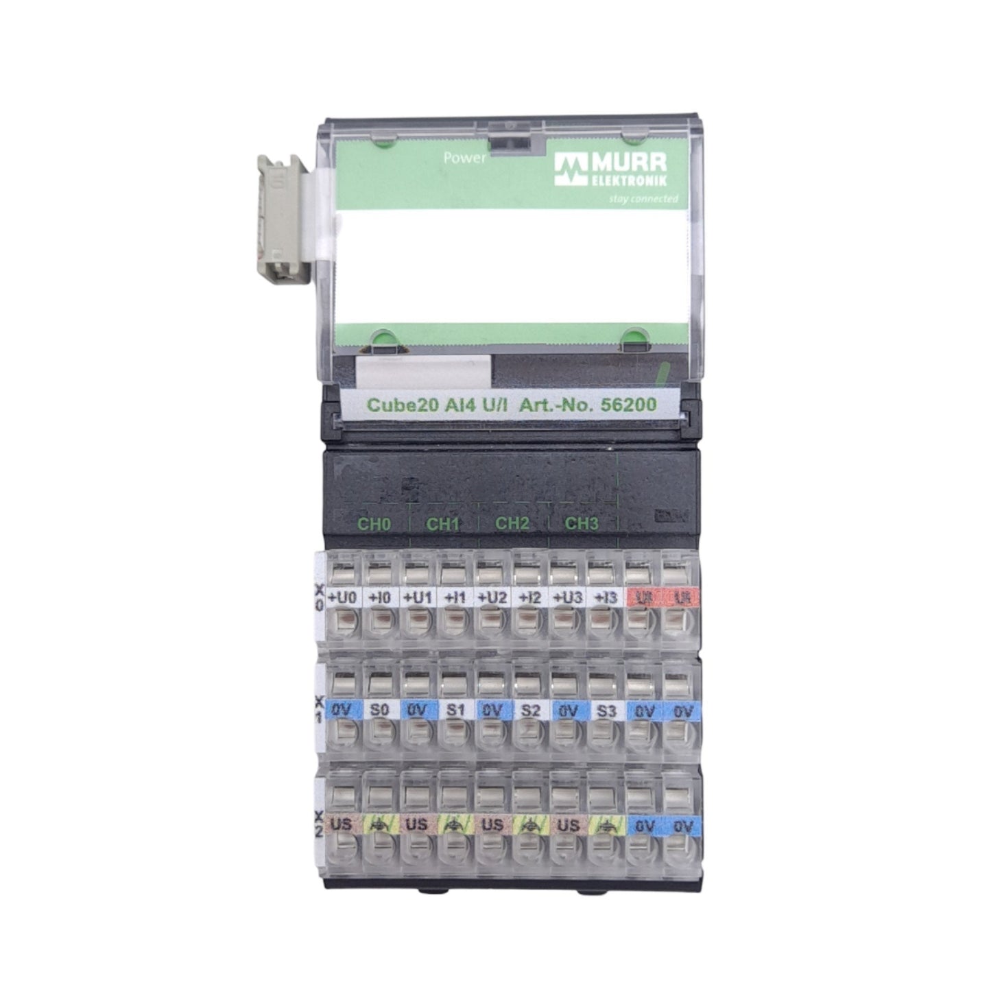 New – Open box Murr Elektronik 56200 Cube20 AI4 U/I Fieldbus Module, 10-Pole, 12VDC 4/23mA In