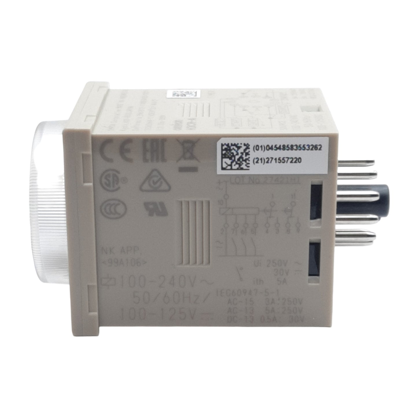New Omron H3CR-A Solid-State Relay DPDT, 240VAC/125VDC, 5A 30VDC, 0.05s-300h, 11-Pin