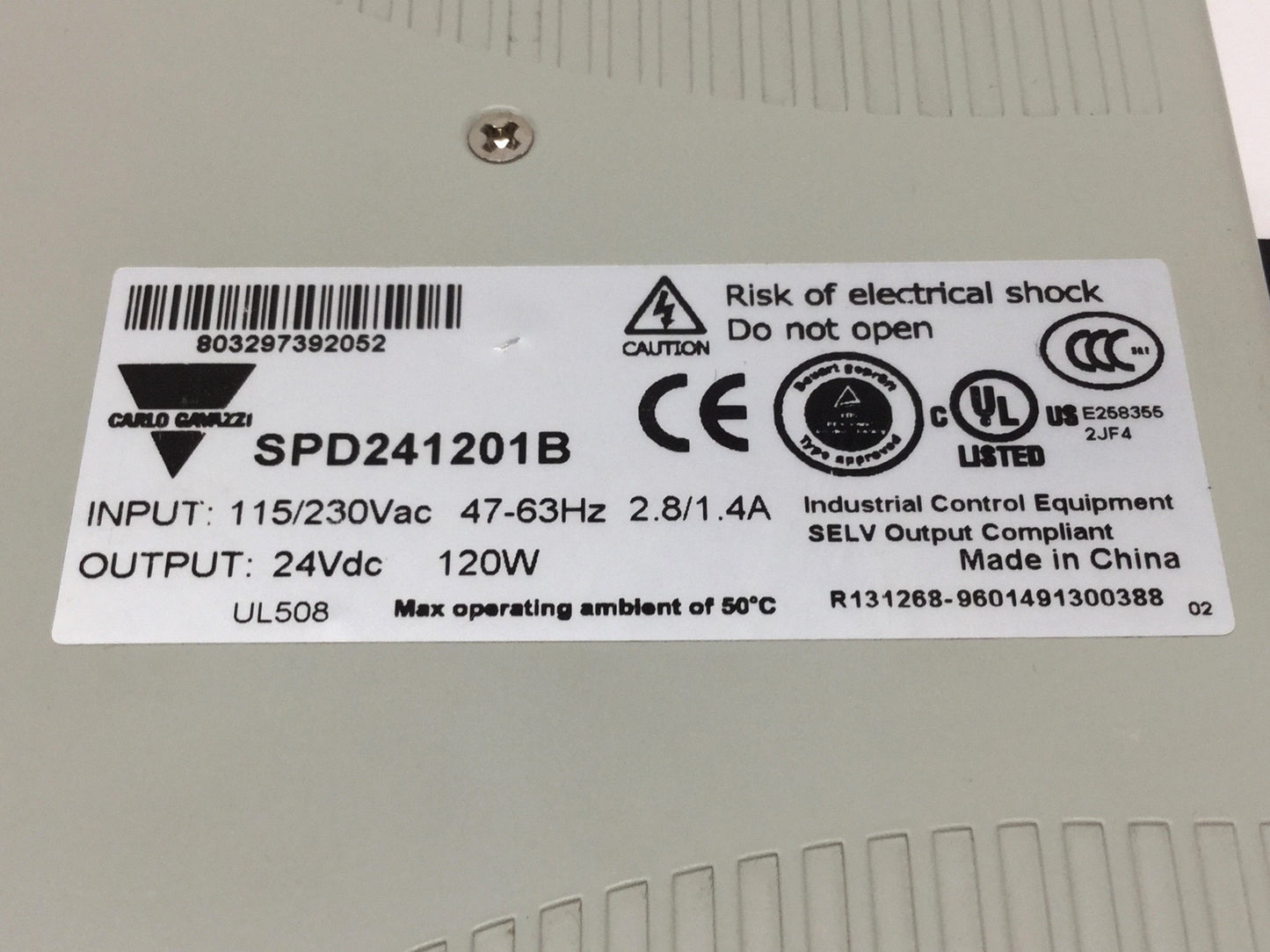 Used Carlo Gavazzi SPD24120 AC/DC Converter Power Supply, 115/230VAC In, 24VDC 5A Out