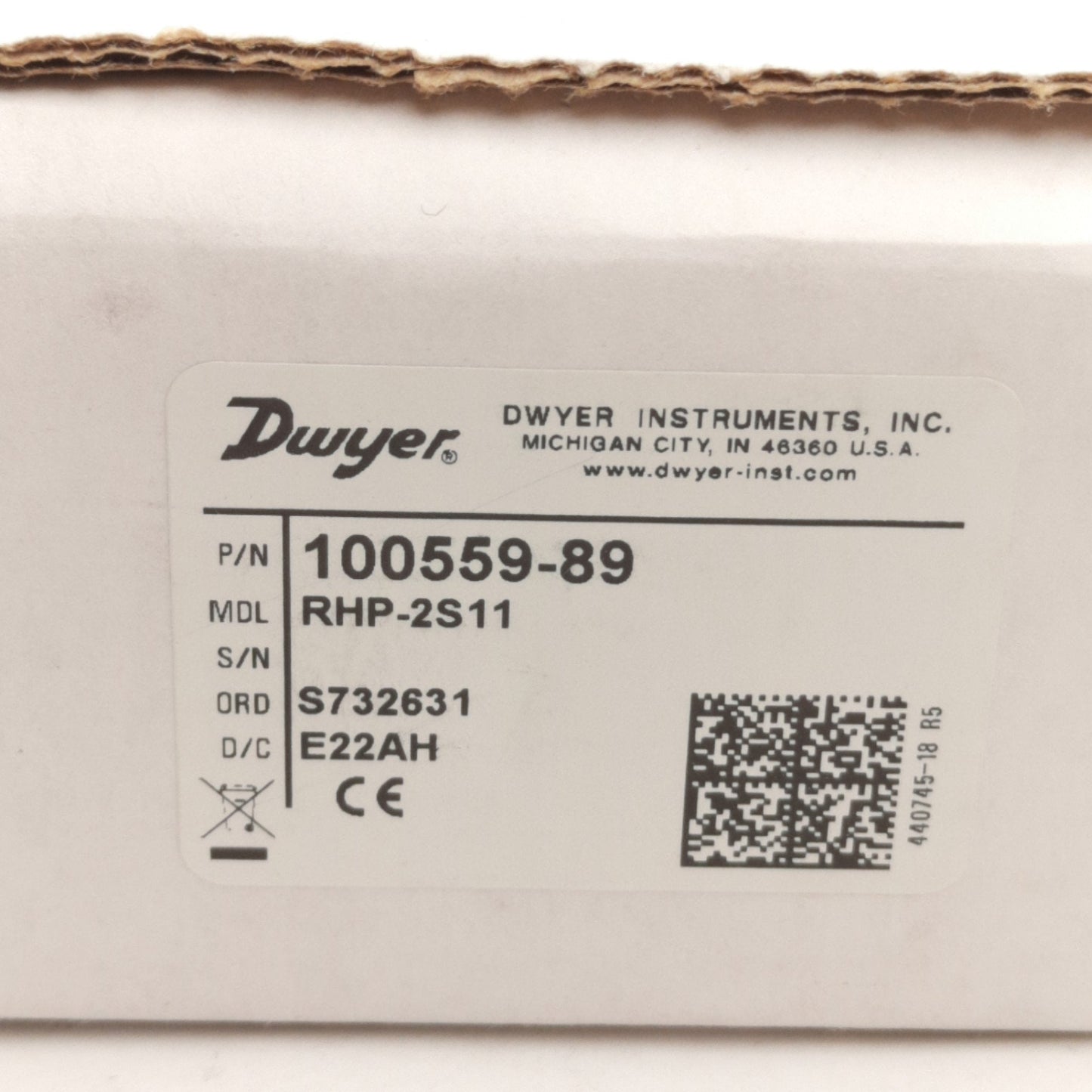 New Dwyer RHP-2S11 Temp/Humidity Sensor, -40 to 140°F, 0-100& RH, 4-20mA Output