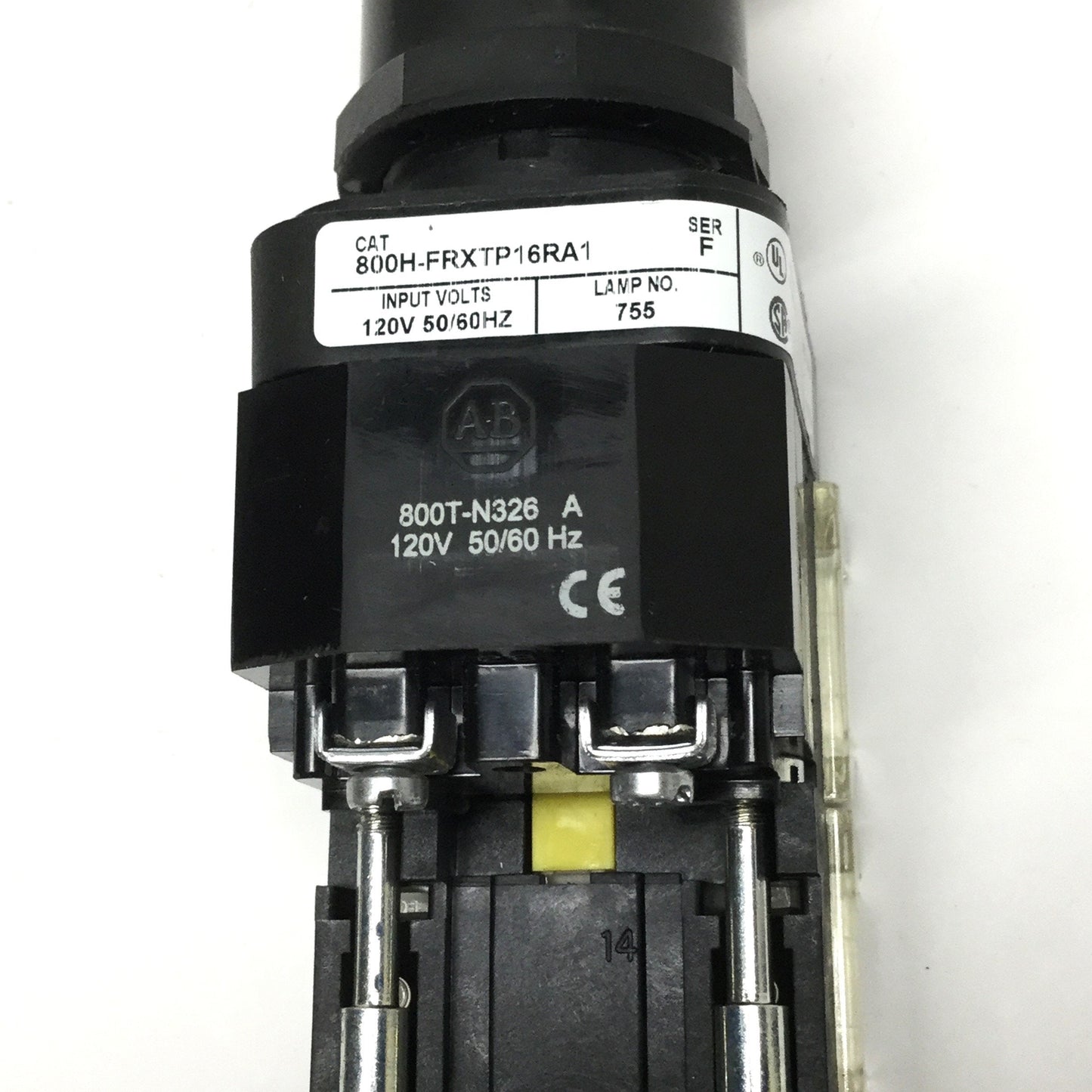 Used Allen Bradley 800H-FRXTP16RA1 Illuminated Emergency E-Stop Pushbutton 120VAC