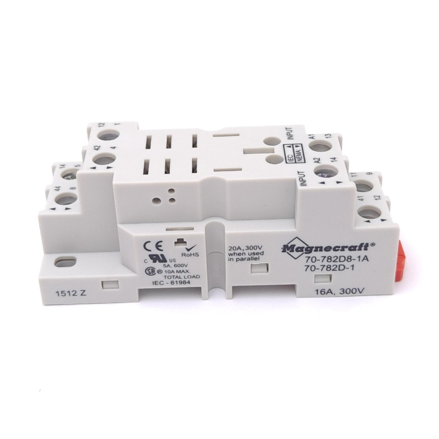 New Lot of 3 Schneider 70-782D8-1A Relay Sockets, 16A 300VAC, DPDT 2NO 2NC, 8-Pin