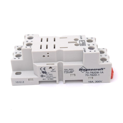 New Lot of 3 Schneider 70-782D8-1A Relay Sockets, 16A 300VAC, DPDT 2NO 2NC, 8-Pin