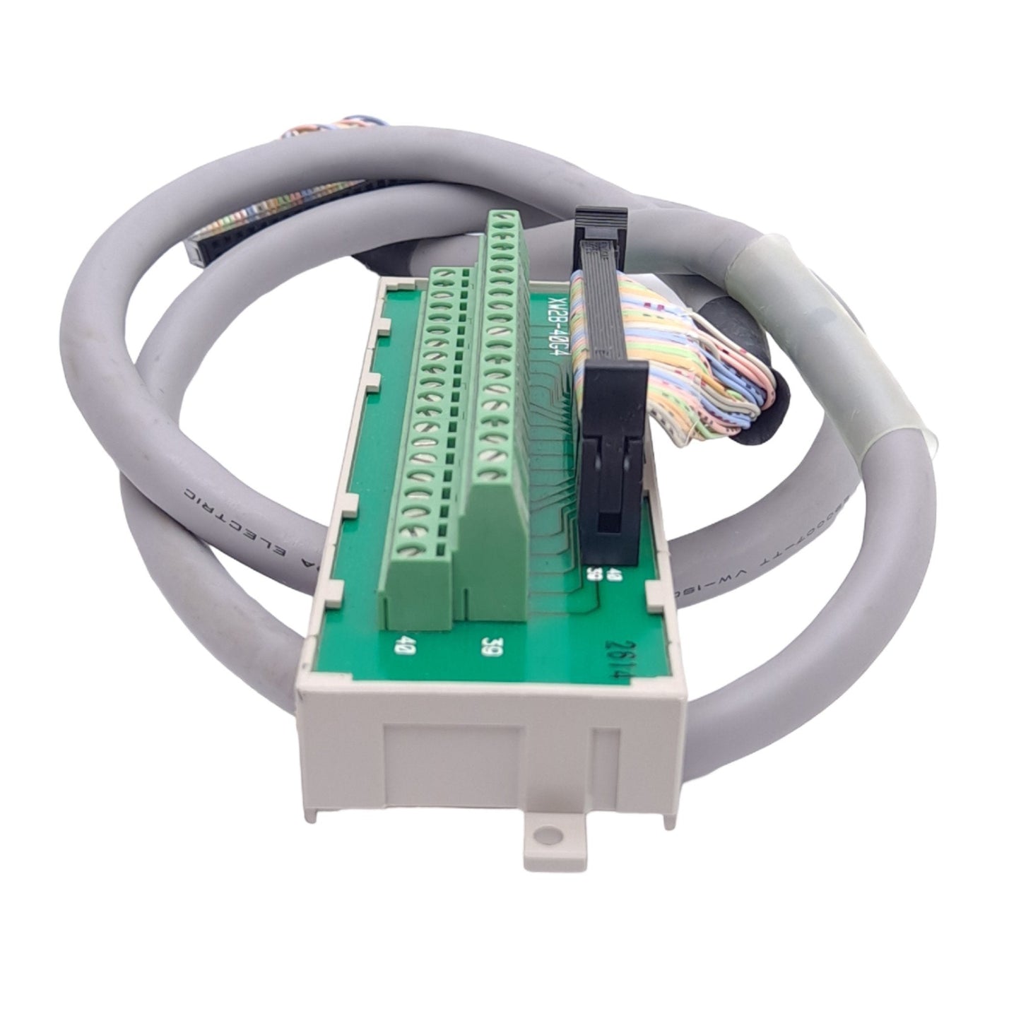Used Omron XW2B-40G4 Breakout Board, 40-Pole, 125VAC 1A, DIN, M3, 1 Meter Flat Cable