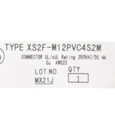 New Lot of 2 Omron XS2F-M12PVC4S2M Cordset M12 4-Pin Female to Leads 250VAC/DC 4A 2m