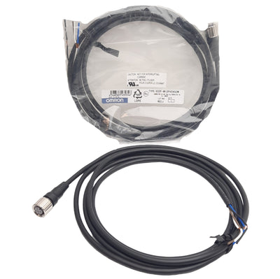 New Lot of 2 Omron XS2F-M12PVC4S2M Cordset M12 4-Pin Female to Leads 250VAC/DC 4A 2m