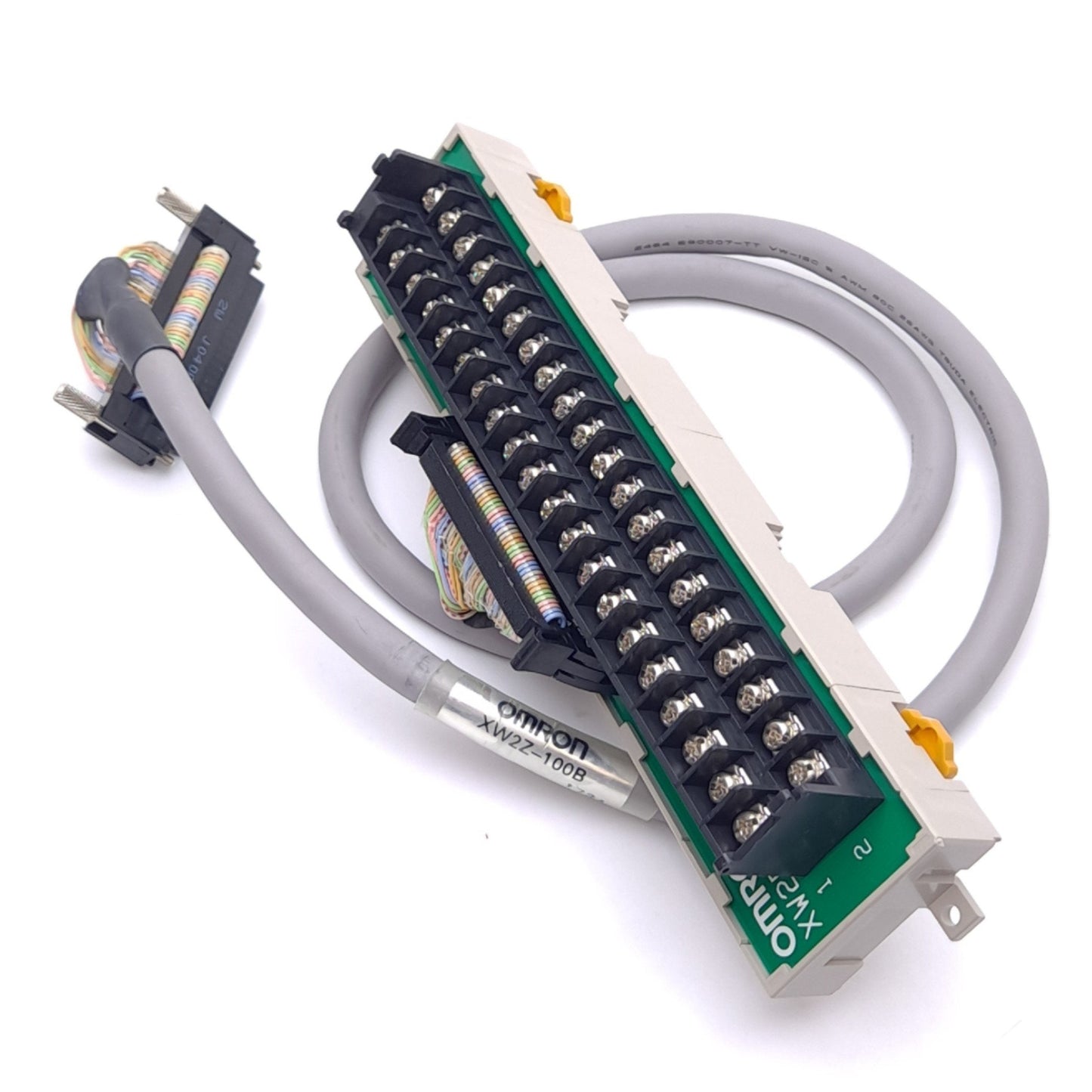 Used Omron XW2B-40G5 Breakout Board, 40-Pole 1A 125VAC, DIN, M3.5, 1 Meter Flat Cable