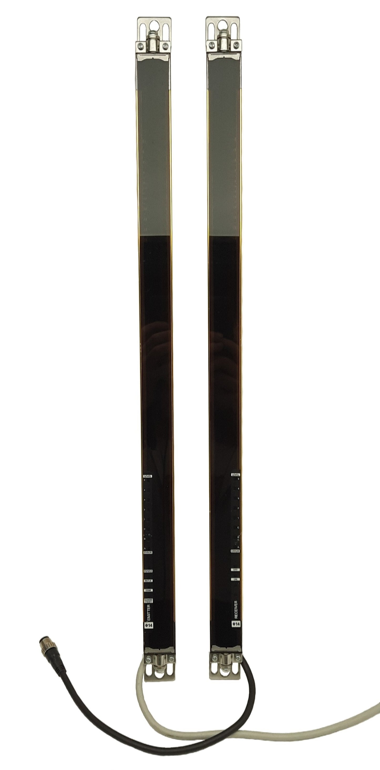 Used Omron F3SJ-A0533P14 Safety Light Curtain, 2x PNP, 533mm, .2-9m, Ø14mm, 24VDC