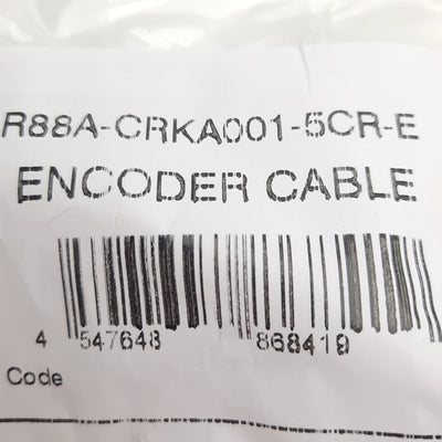 New Omron R88A-CRKA001-5CR-E Encoder Cable JN14 9-Pin Female to Plug, 100-200V, 1.5m