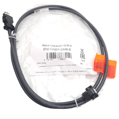 New Omron R88A-CRKA001-5CR-E Encoder Cable JN14 9-Pin Female to Plug, 100-200V, 1.5m