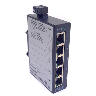 New Contemporary Controls EISK5-100T Ethernet Switch, 5xRJ45, 24VAC/DC, 100Mbps, DIN