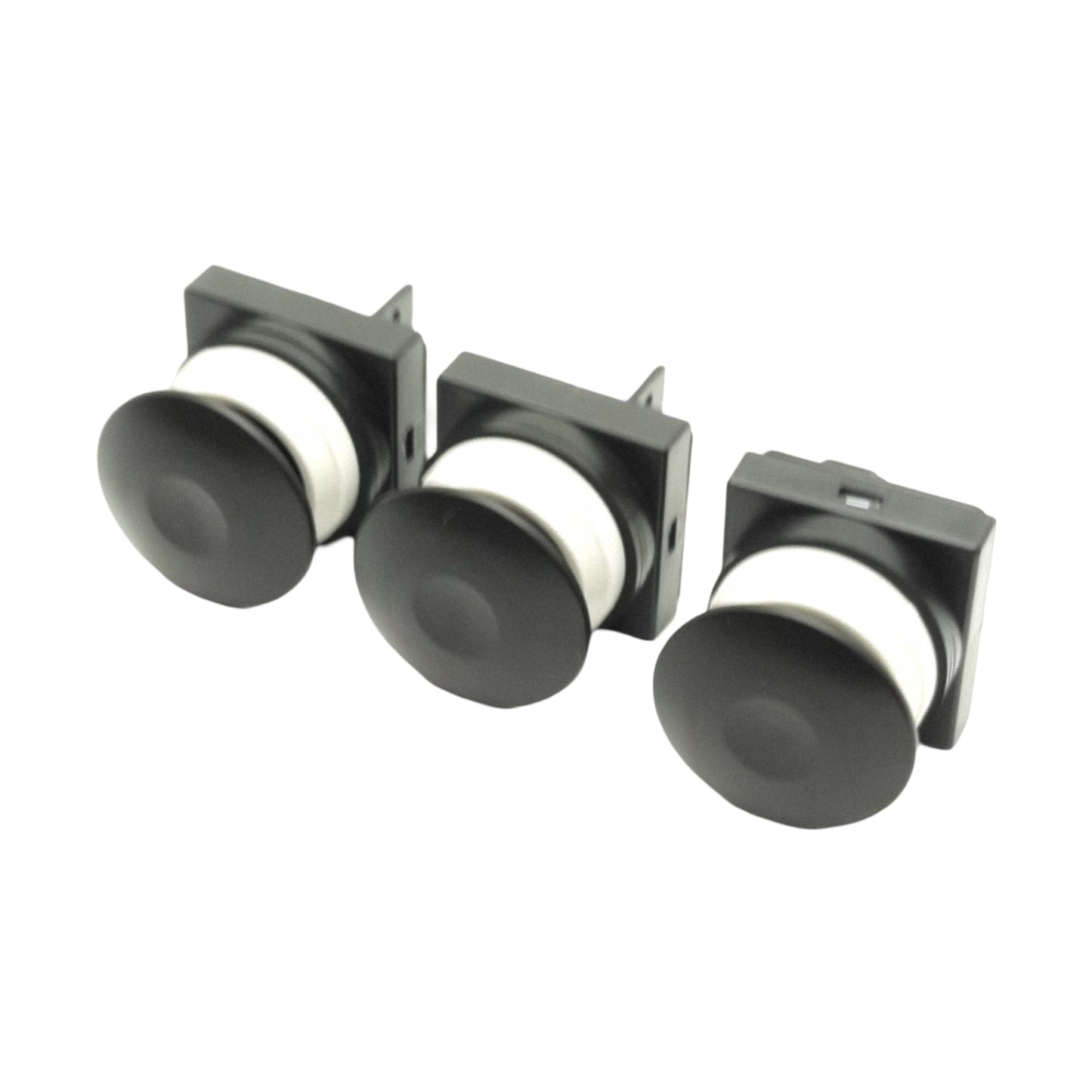 New Lot of 3 SMC VM-30CB Mechanical Valve Push Button, 30mm, Black Color