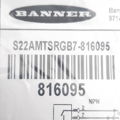 New Banner S22AMTSRGB7 Programmable Touch Button 10-30VDC Supply 80mA NO NPN/PNP Out