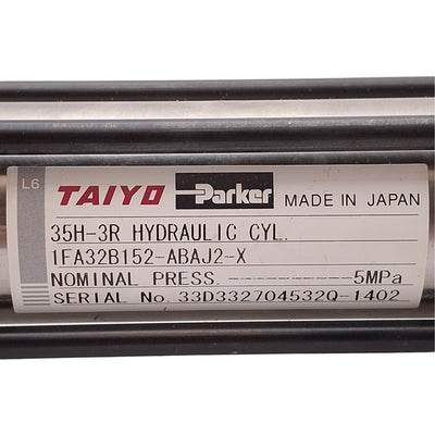 New Taiyo Parker 35H-3R 1FA32B152-ABAJ2-X Hydraulic Cylinder ø32mm Bore 152mm Stroke