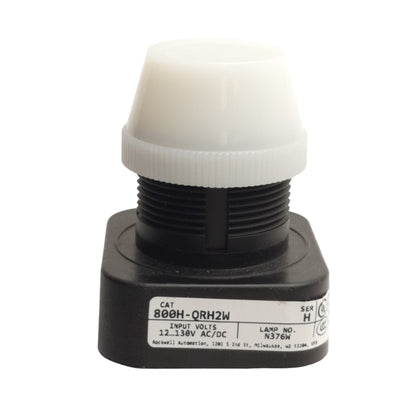 New Allen Bradley 800H-QRH2W Pilot Light Operator, 12...130VAC/DC, White, 30mm