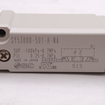 New SMC SY5300R-5U1-H-NA Solenoid Valve 3-Position Closed Center 0.7MPa 24VDC Coil