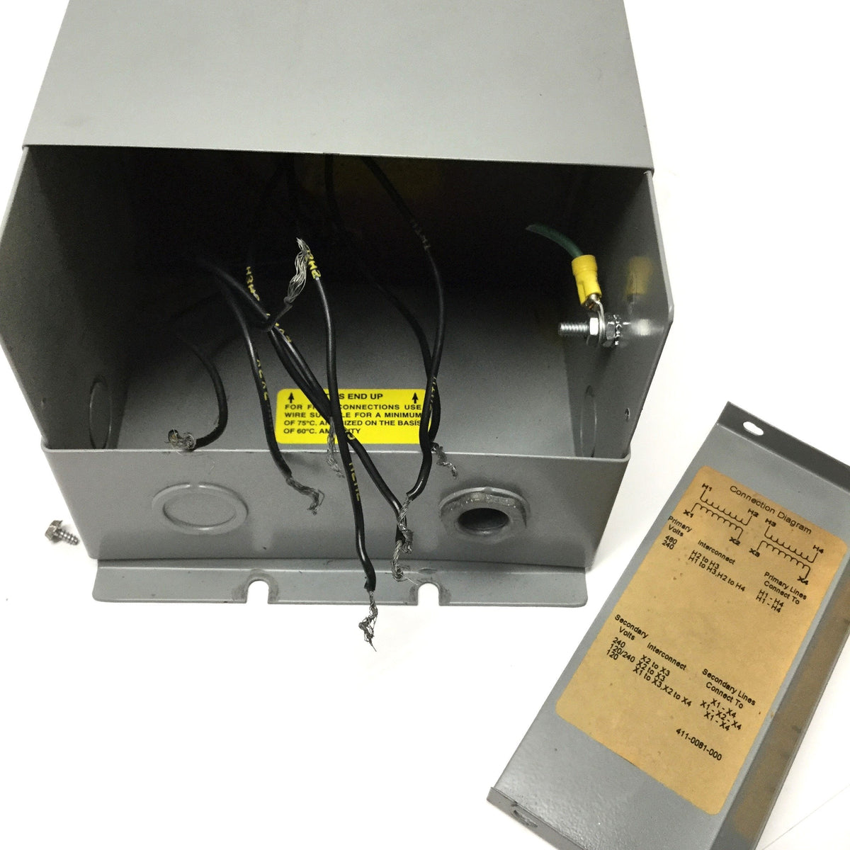 Used Jefferson 411-0081-000 Powerformer Transformer 1.5kVA 240X480V Hi, 120/240V Lo