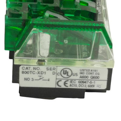 New Allen Bradley 800TC-XD1 Pushbutton Contact Block, 30mm, 1NO, 10A 230VAC Contact