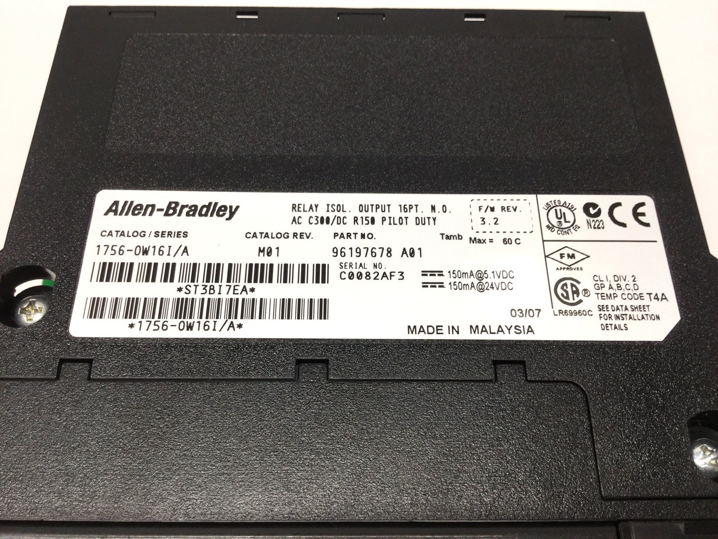 Used Allen Bradley 1756-OW16I/A CompactLogix Relay Isolated Output Module, 16-Point