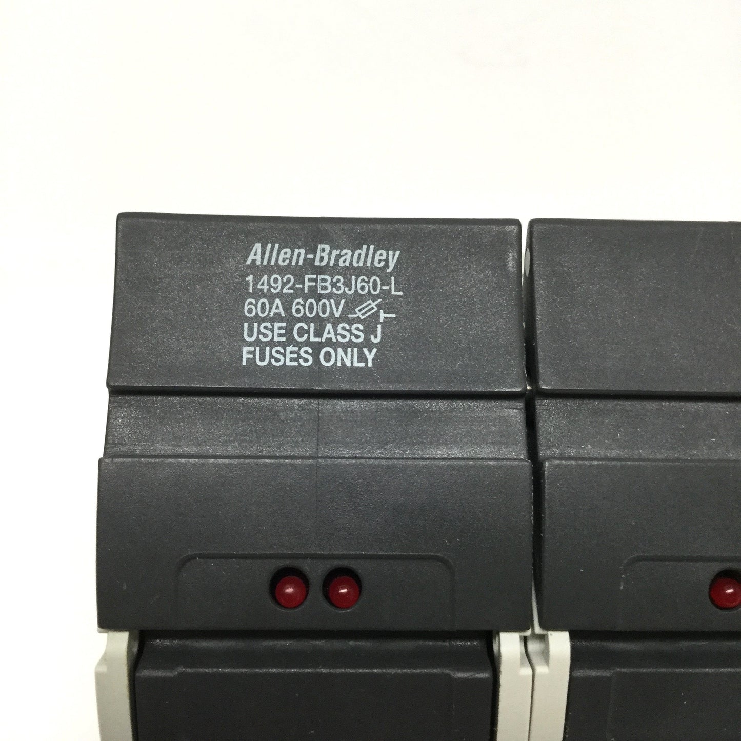 Used Allen Bradley 1492-FB3J60-L Class J Fuse Holder, 3-Pole, 600V 60A, LED Indicator