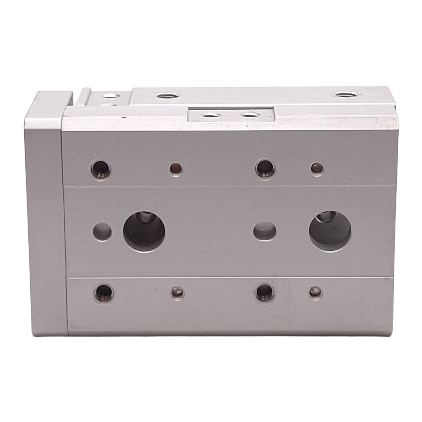 Used SMC MXS12-10 Slide Table, ø12mm Bore, 10mm Stroke, 0.15-0.7MPa, M5x0.8 Ports