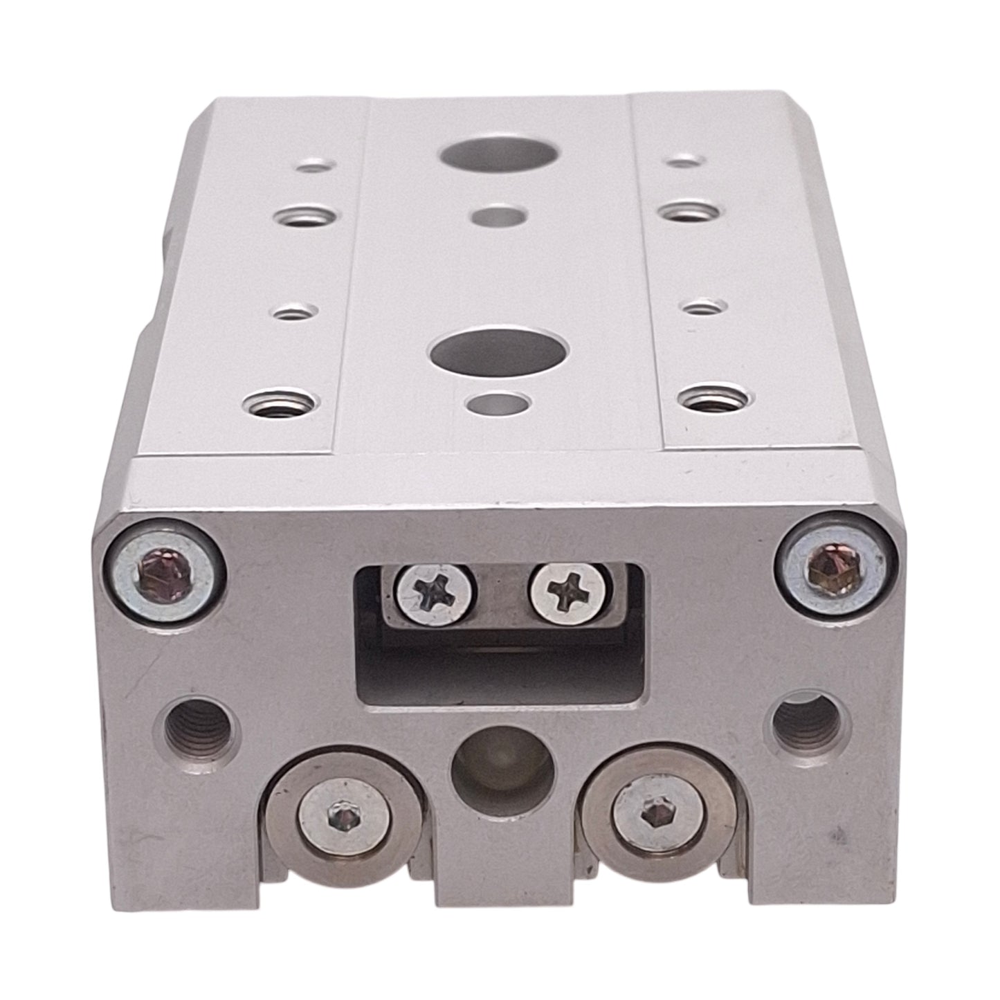 Used SMC MXS12-10 Slide Table, ø12mm Bore, 10mm Stroke, 0.15-0.7MPa, M5x0.8 Ports