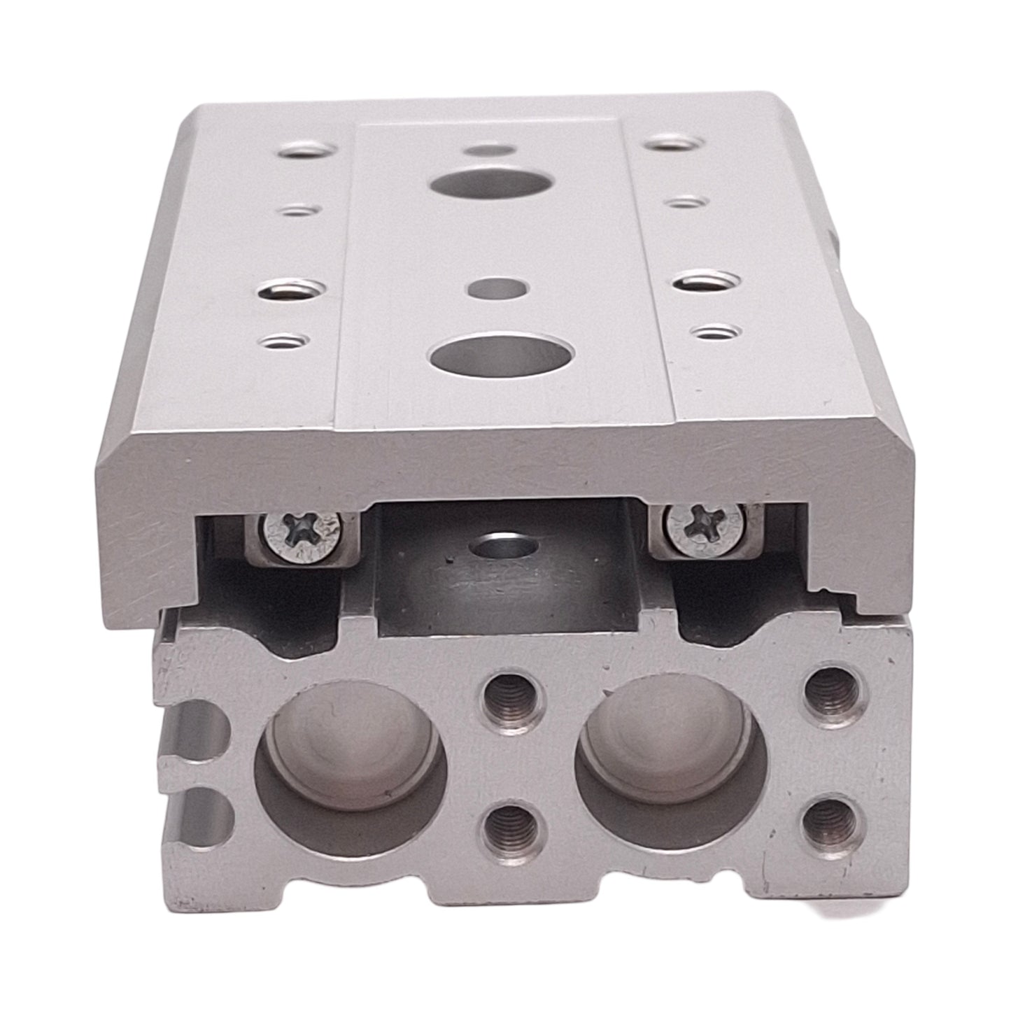 Used SMC MXS12-10 Slide Table, ø12mm Bore, 10mm Stroke, 0.15-0.7MPa, M5x0.8 Ports