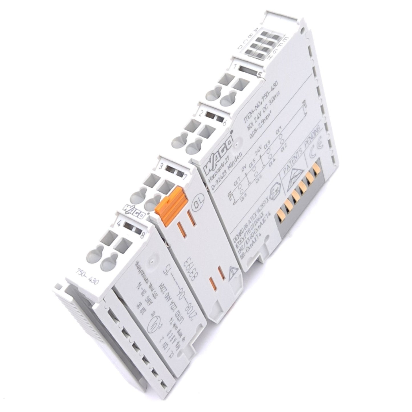 Used Wago 750-430 Digital Input Module, 8-Channel DI, 24VDC, 3ms, Cage Clamp, DIN
