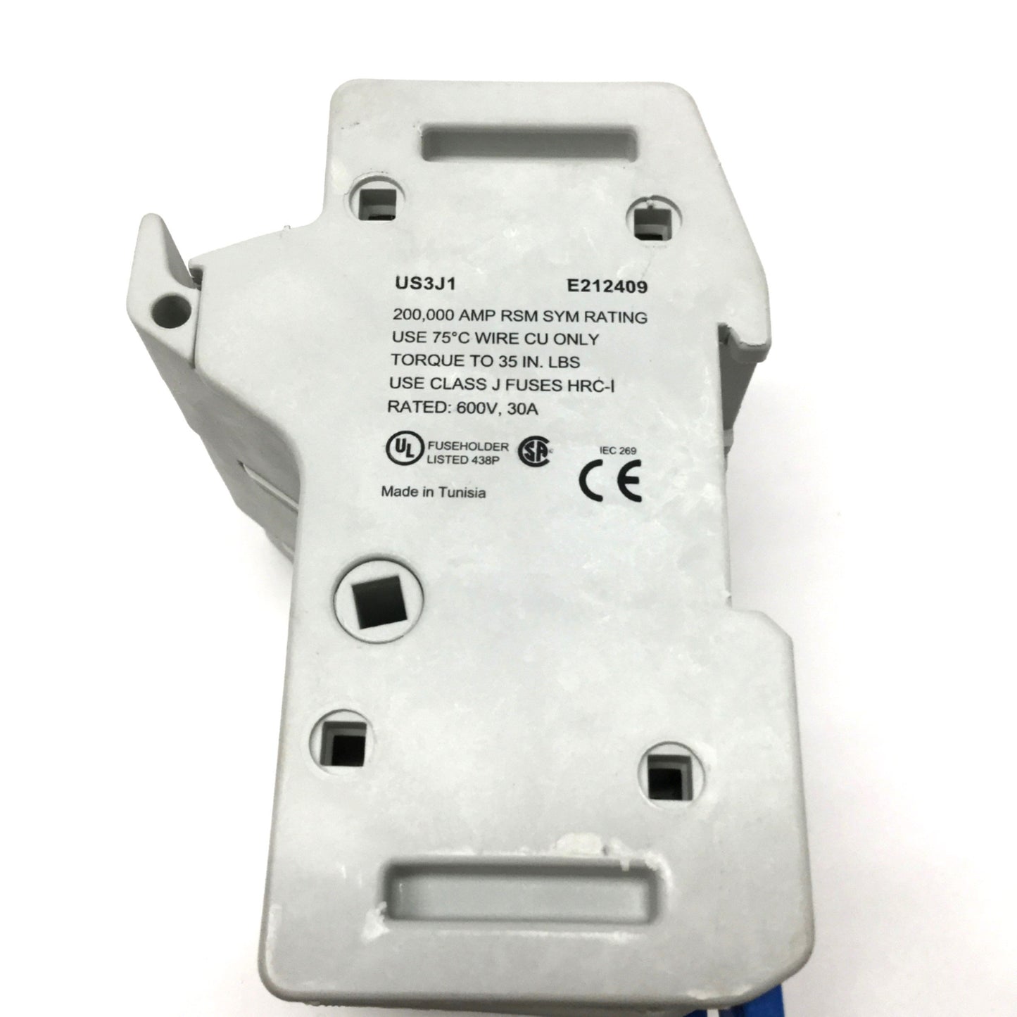 Used Lot of 3 Ferraz Shawmut US3J1 ULTRASAFE Fuse Holders, 30A 600V, Class J, 1-Pole
