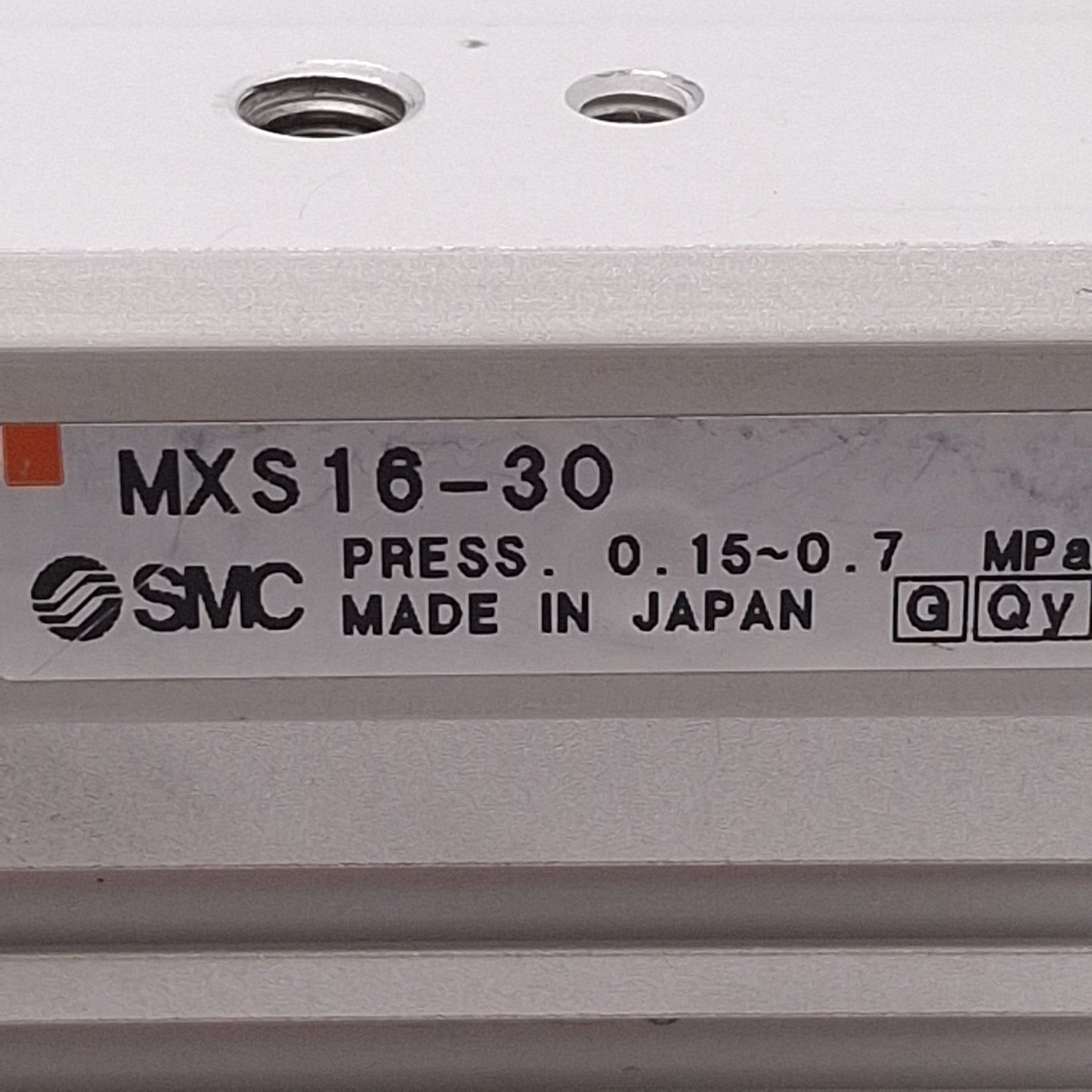 Used SMC MXS16-30 Slide Table, ø16mm Bore, 30mm Stroke, 0.15-0.7MPa, M5x0.8 Ports