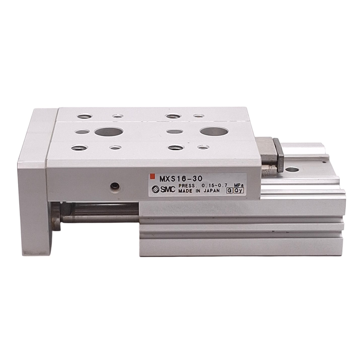 Used SMC MXS16-30 Slide Table, ø16mm Bore, 30mm Stroke, 0.15-0.7MPa, M5x0.8 Ports