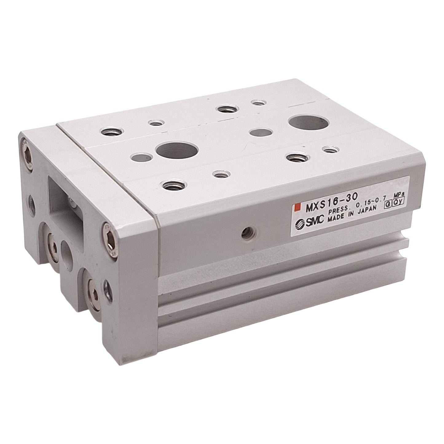 Used SMC MXS16-30 Slide Table, ø16mm Bore, 30mm Stroke, 0.15-0.7MPa, M5x0.8 Ports