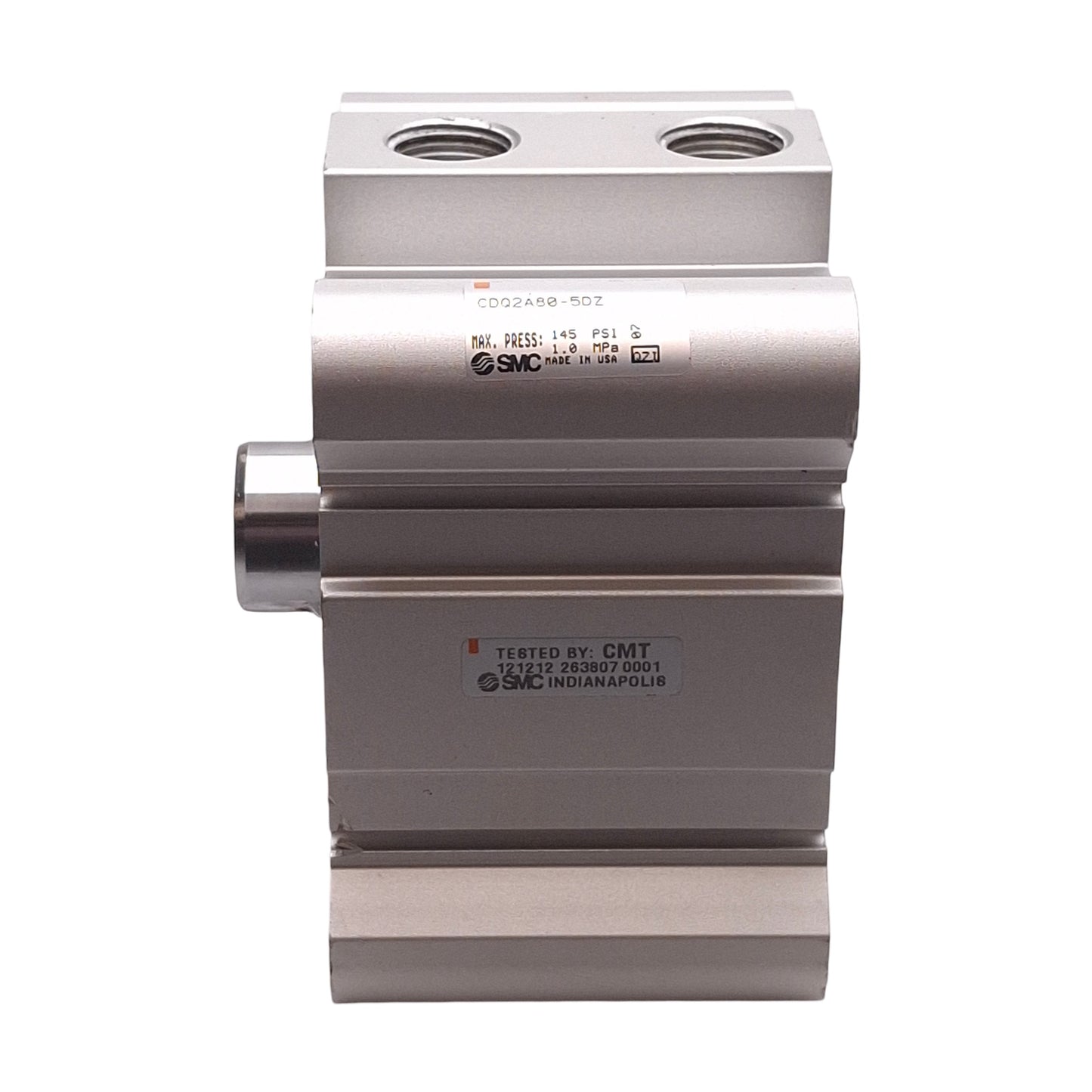 Used SMC CDQ2A80-5DZ Compact Cylinder, ø80mm Bore, 5mm Stroke, 1.0MPa, Rc3/8